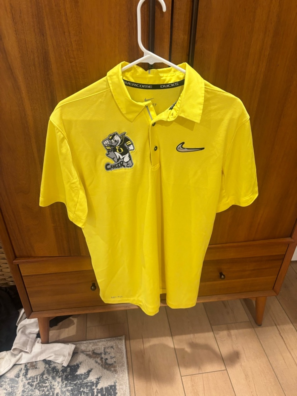 University of Oregon Nike Men’s Yellow Polo Shirt with Team Patch